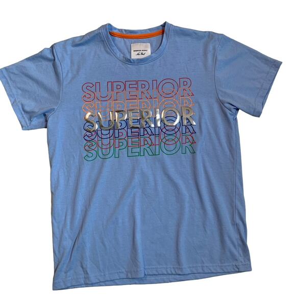 Bushwick Supply Men's Size Small T-Shirt 3D Metallic Superior Blue Cotton Blend - Picture 8 of 8